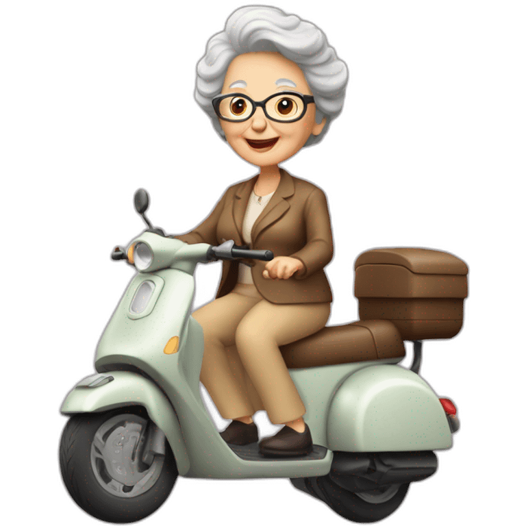 Une grand mere sur un scooter emoji