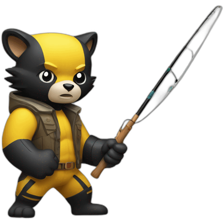 Wolverine with a fishing rod emoji