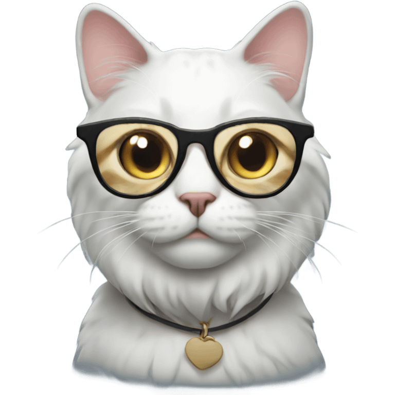 Cat wearing glasses emoji