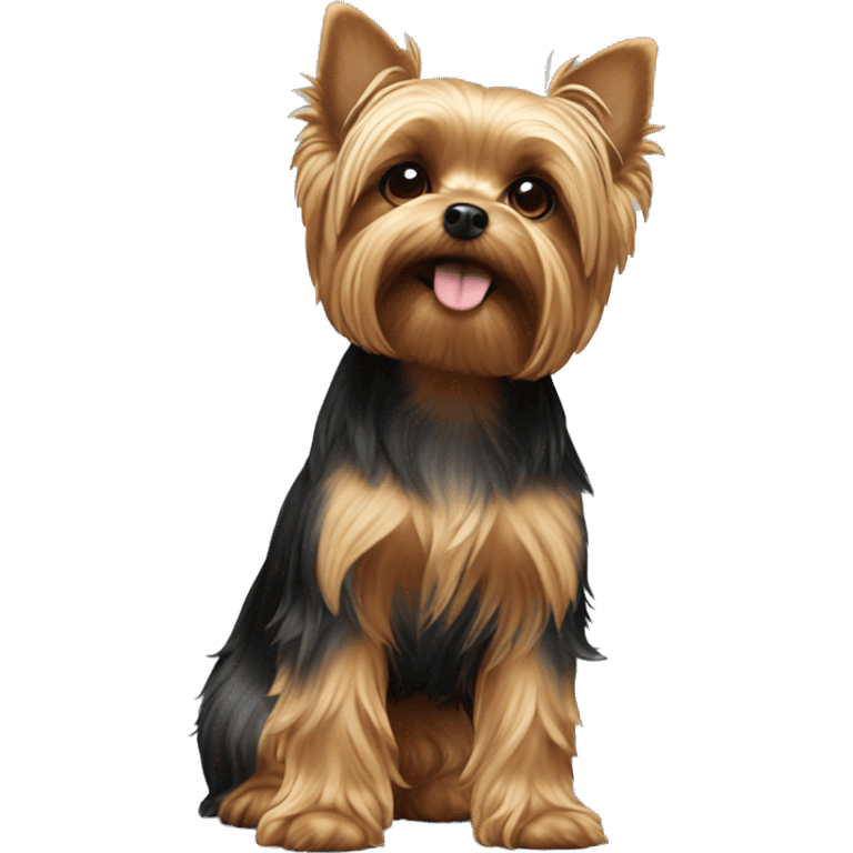 Yorkie sitting on back legs emoji