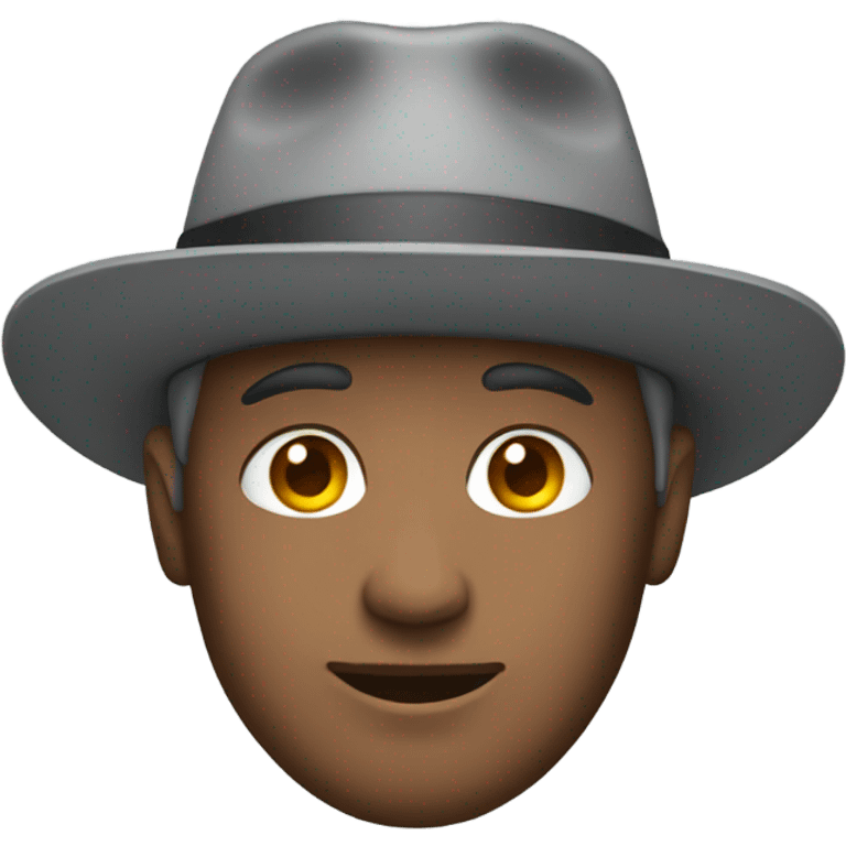 male portrait with grey hat emoji