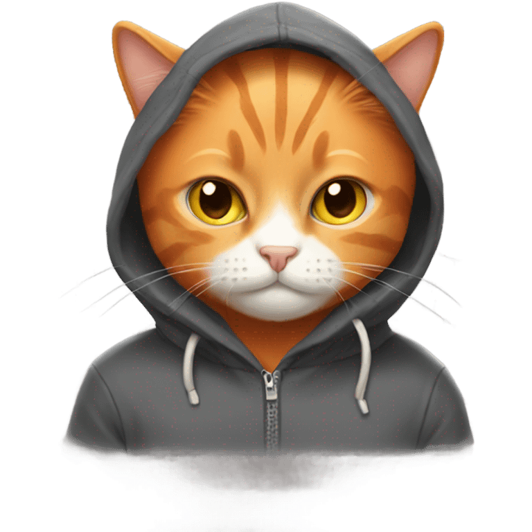 Orange cat with hoodie on emoji