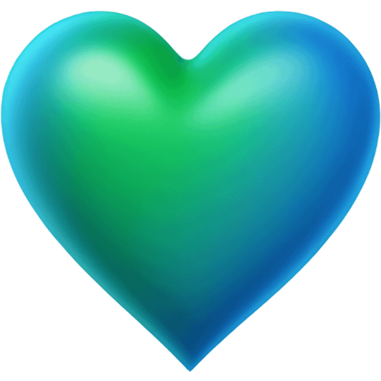 Heart in blue mixed with green colour emoji