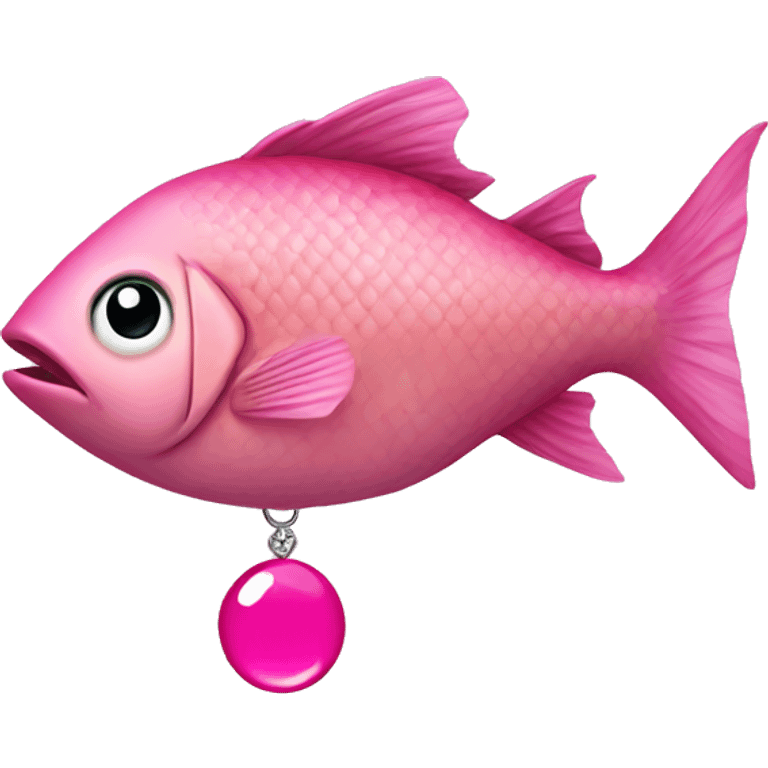 a fish who is earing a pair of pink heels emoji