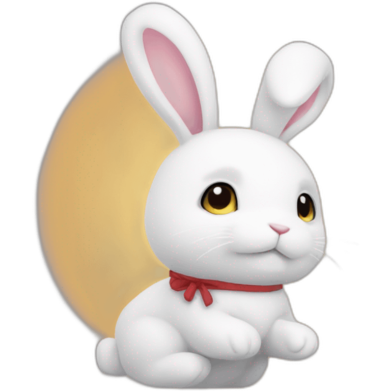 white rabbit cute plush emoji