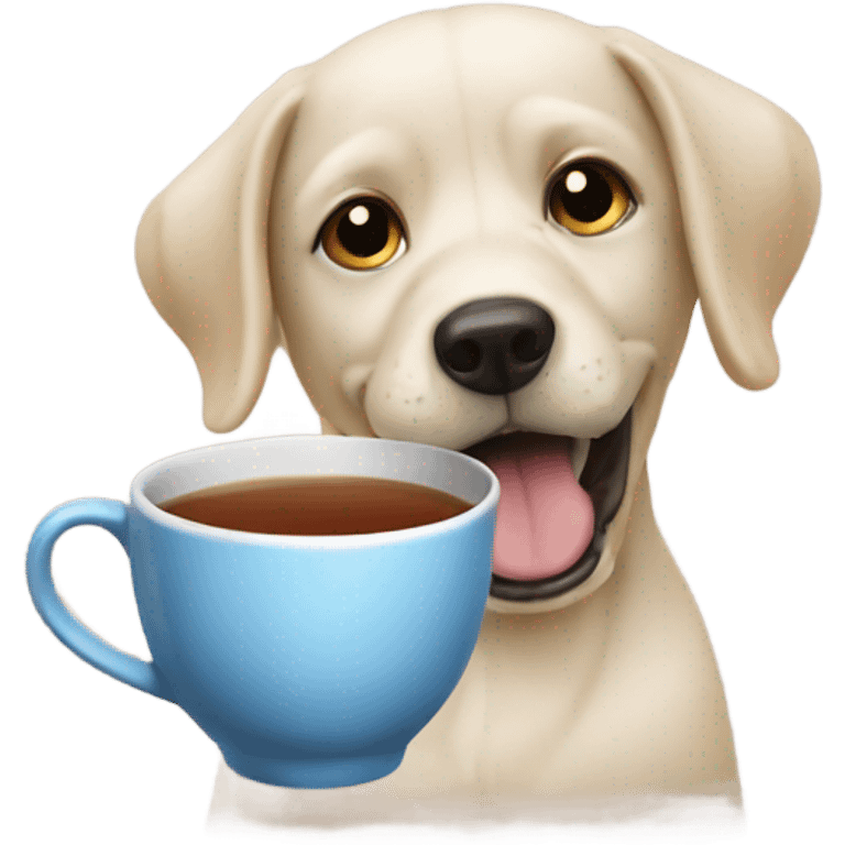 Dog eat tea and kapkeks emoji