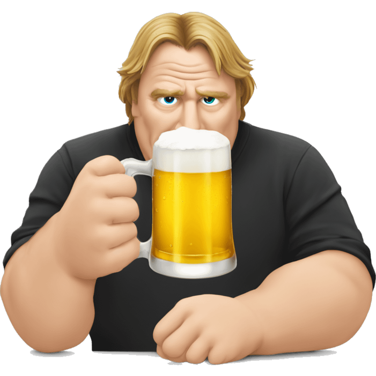 Depardieu boit une bière emoji