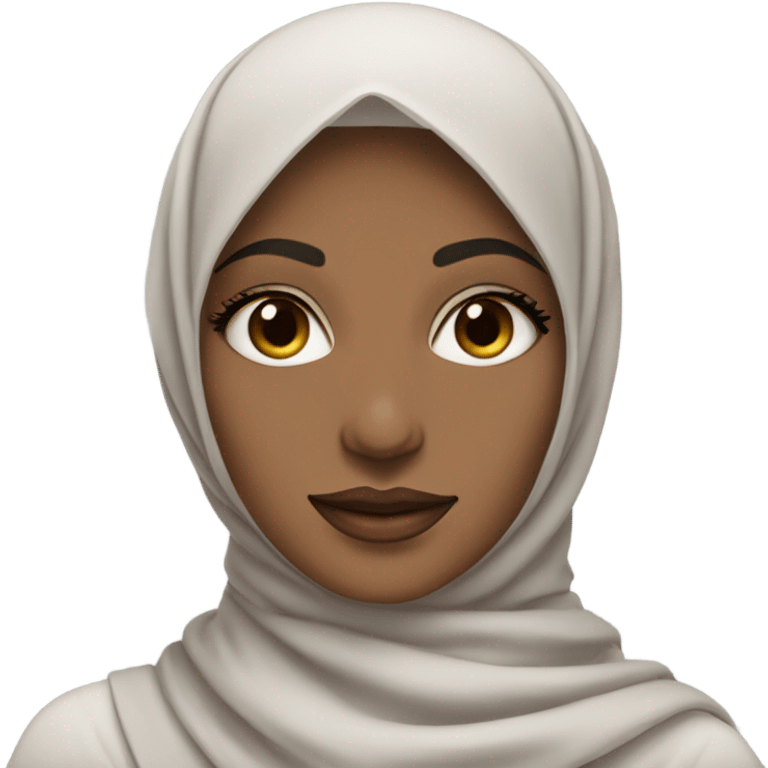 a hijabi woman with makeup emoji