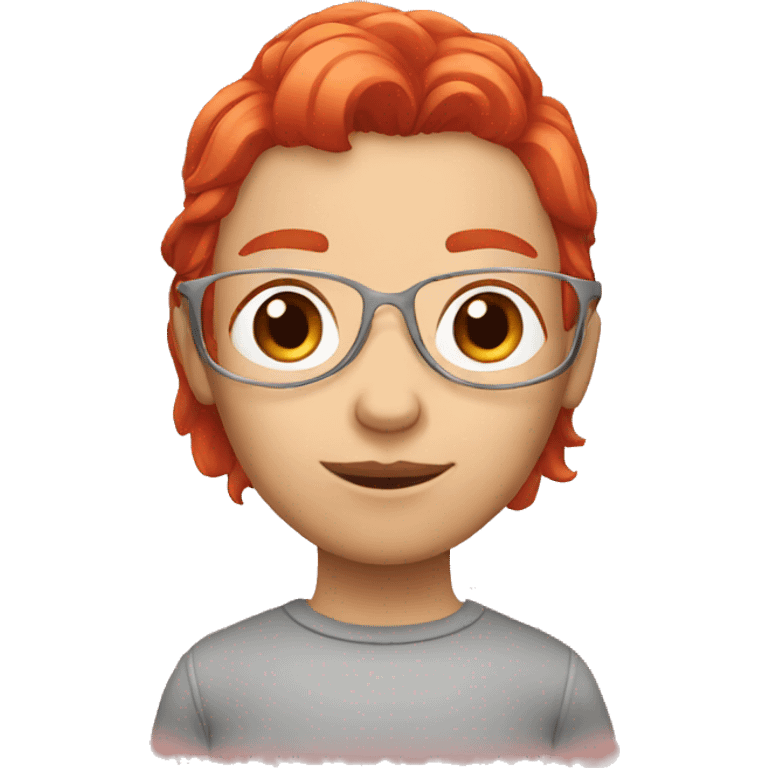 red hair with glass emoji