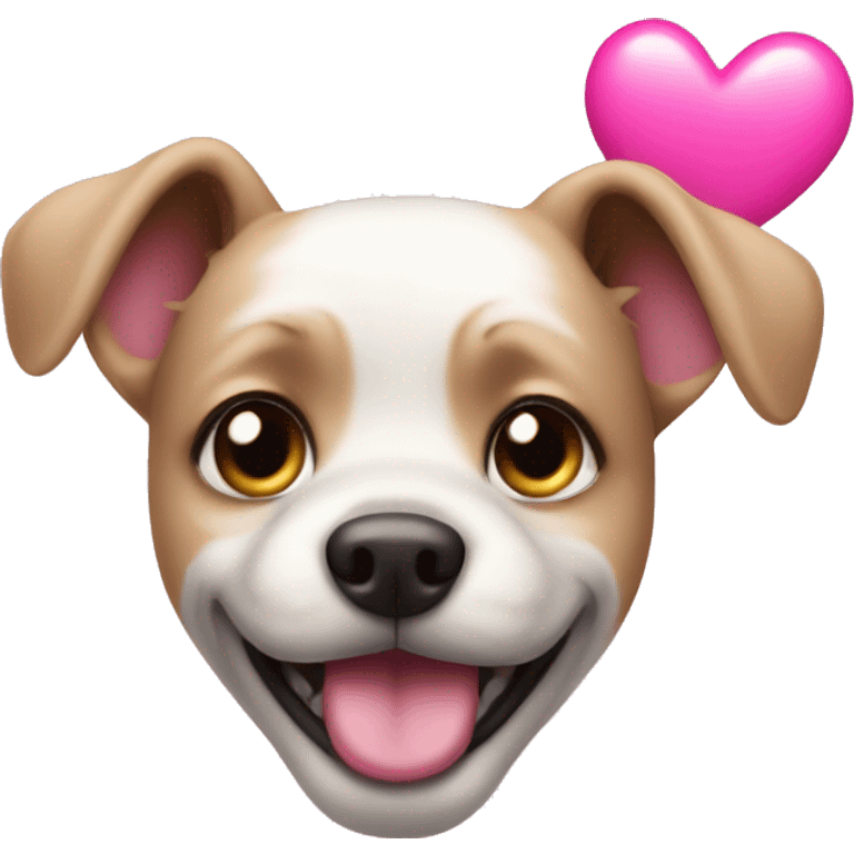 Dog with pink heart  emoji