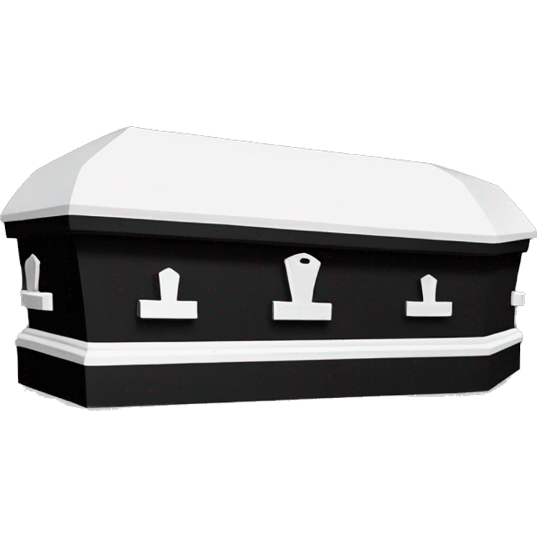 black and white coffin 2d emoji angled 45degrees emoji