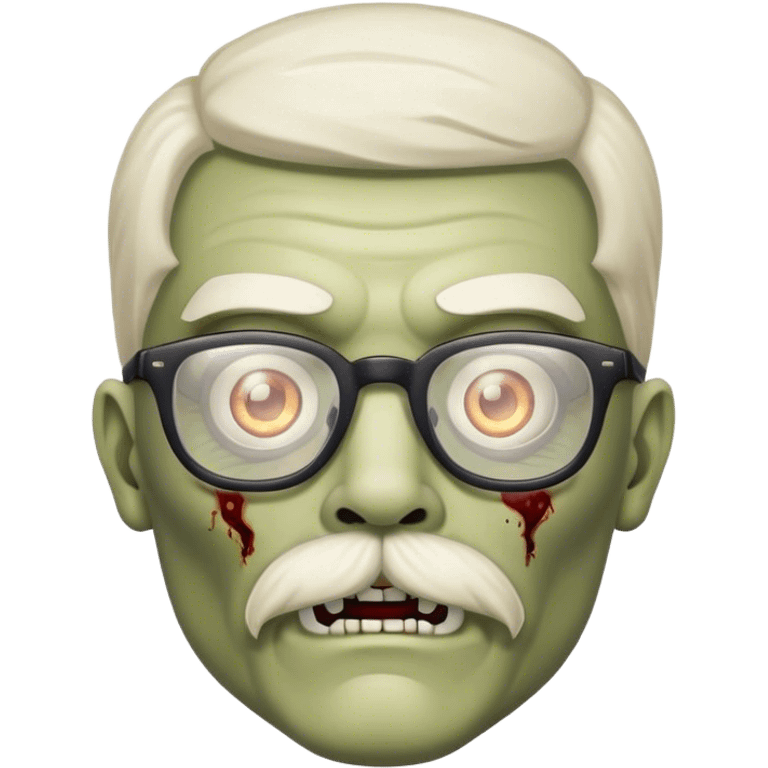 Zombie with glasses and mustache emoji