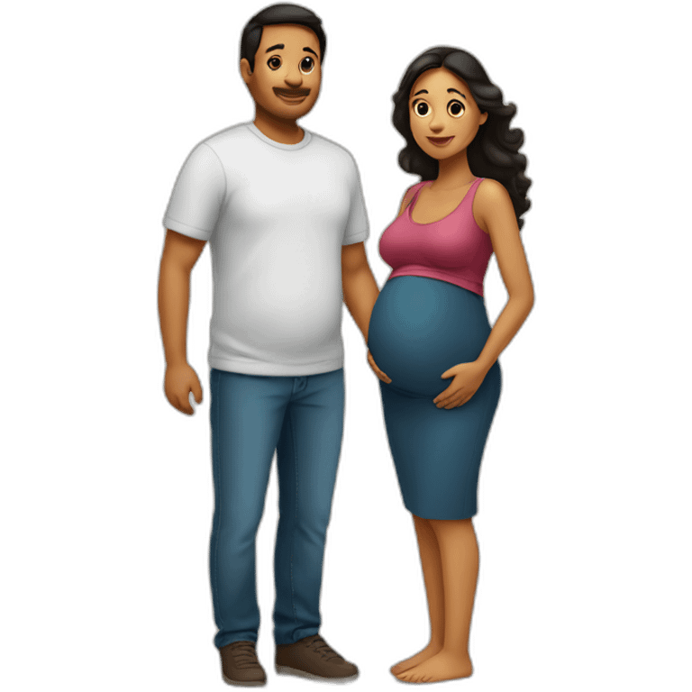 Latin Pregnant woman and husband in Canada emoji