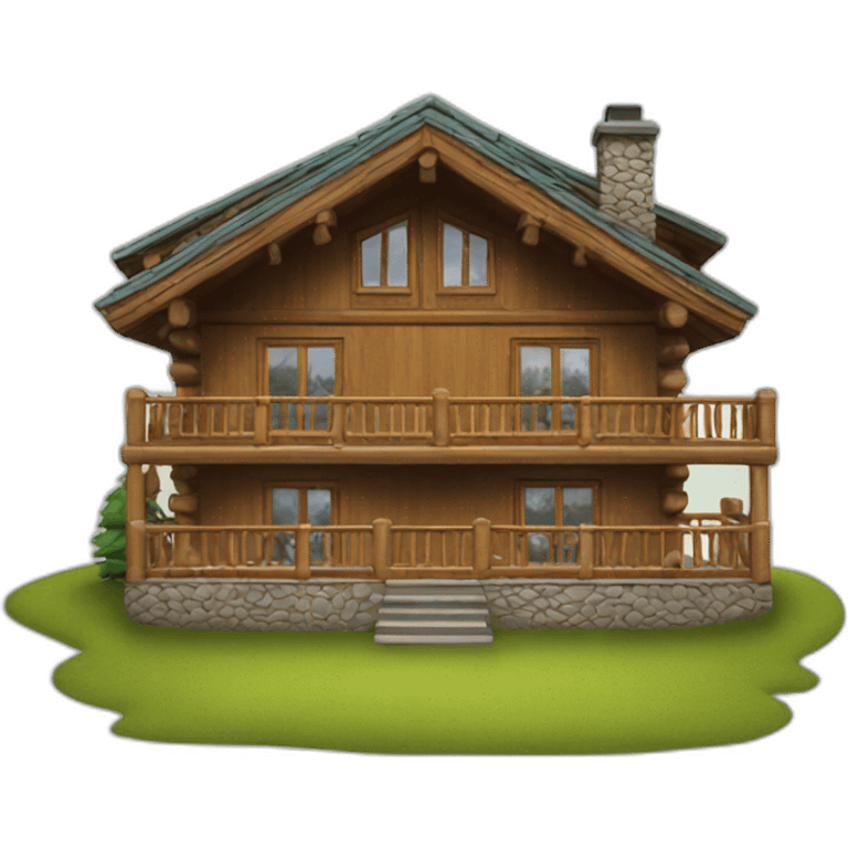 realistic chalet emoji