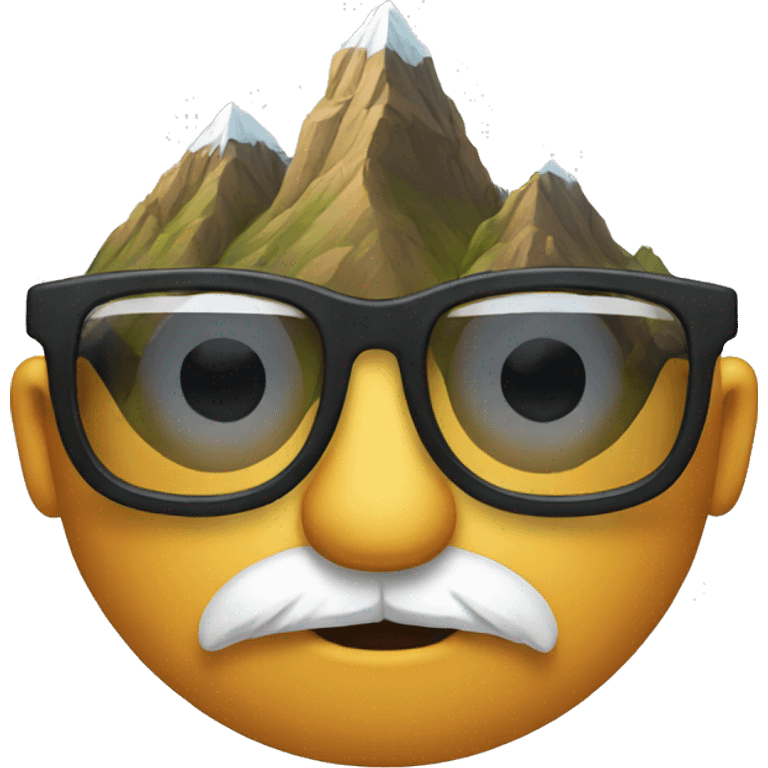 Mountain with glasses emoji