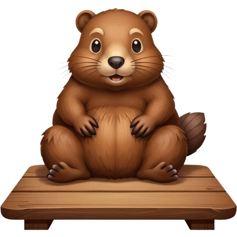 Beaver is sitting at a table emoji