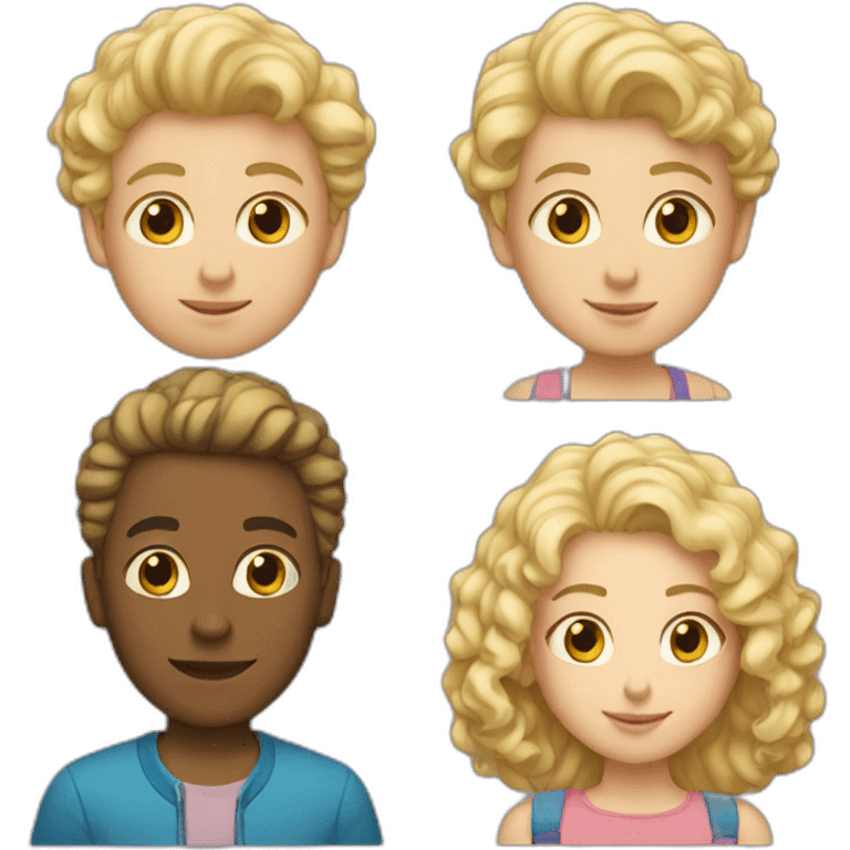 girl with blonde curls and tall guy with short blonde hair emoji