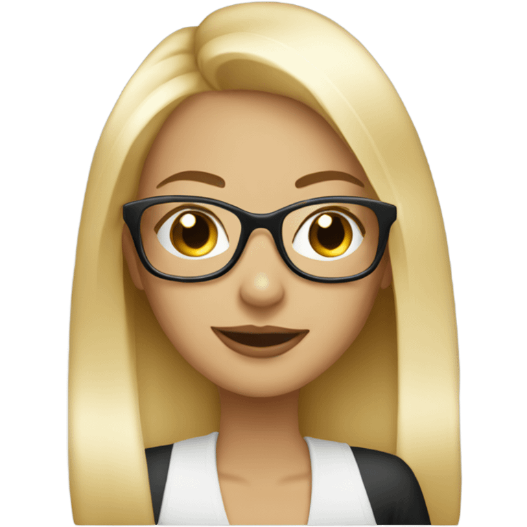 Blonde hot girl wearing glasses drinking champagne  emoji