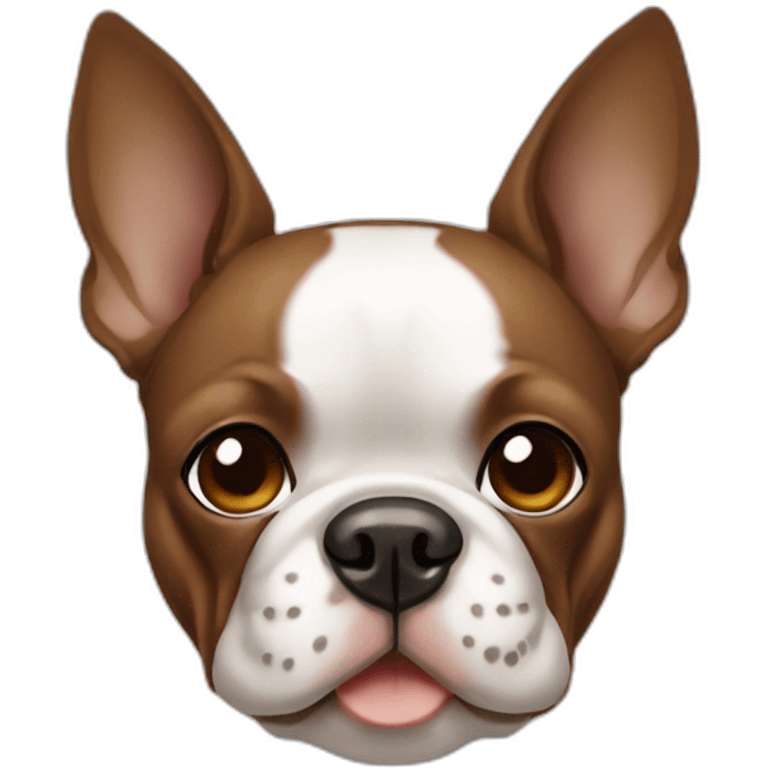 Light Brown Boston terrier face logo emoji