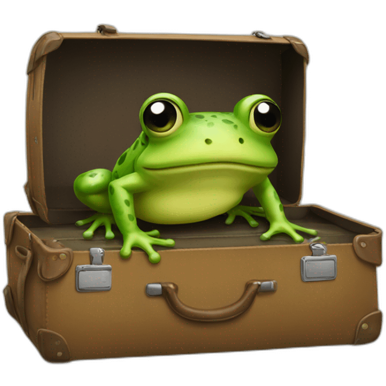 Frog in suitcase emoji