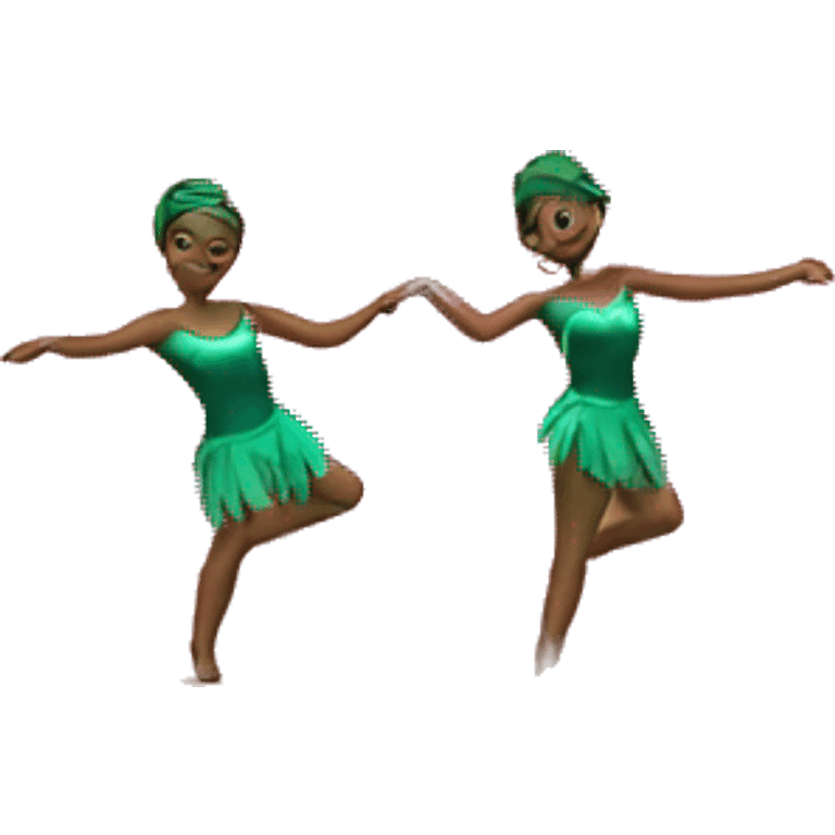 Pink and dari green dance stage emoji