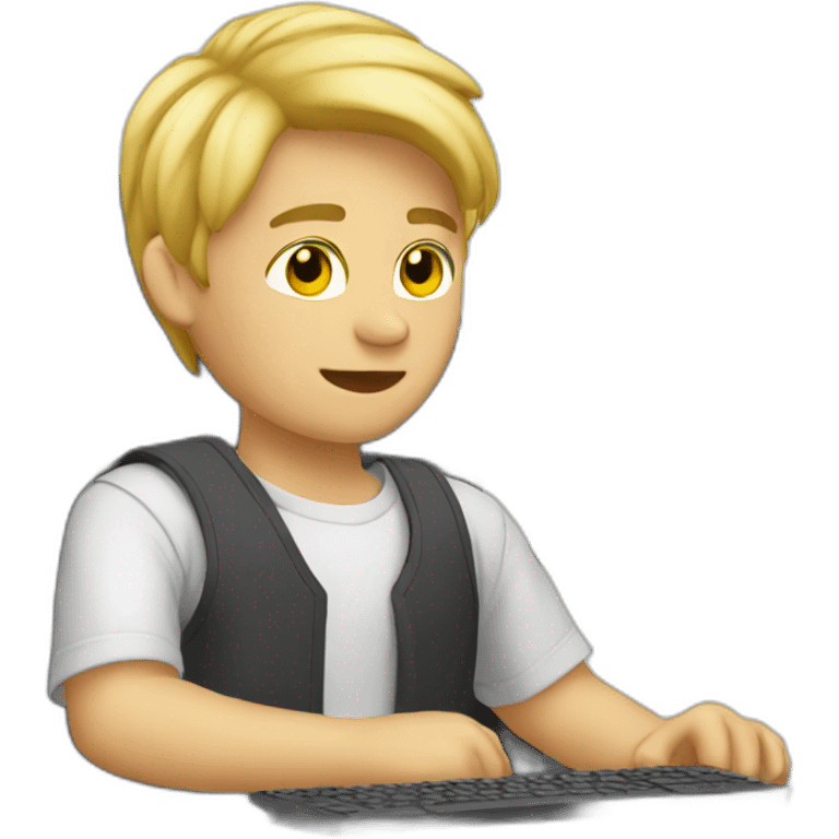 blond-boy-working-on-pc emoji