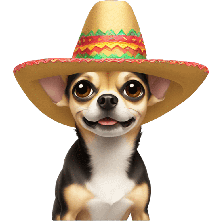 A chihuahua wearing a sombrero emoji