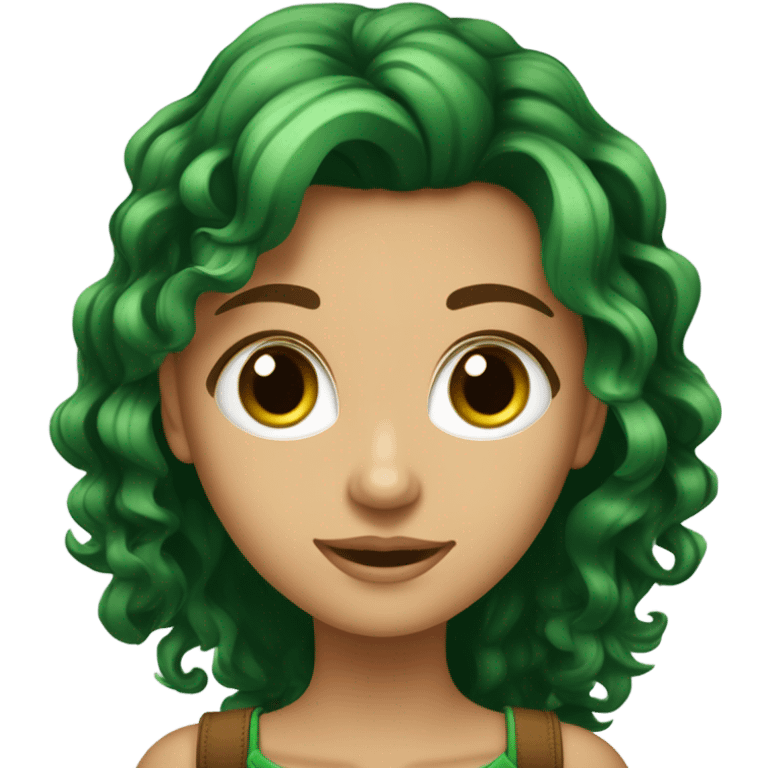 menina de cabelo grande e ruivo cobre com curvaturas 2b e olhos verdes emoji