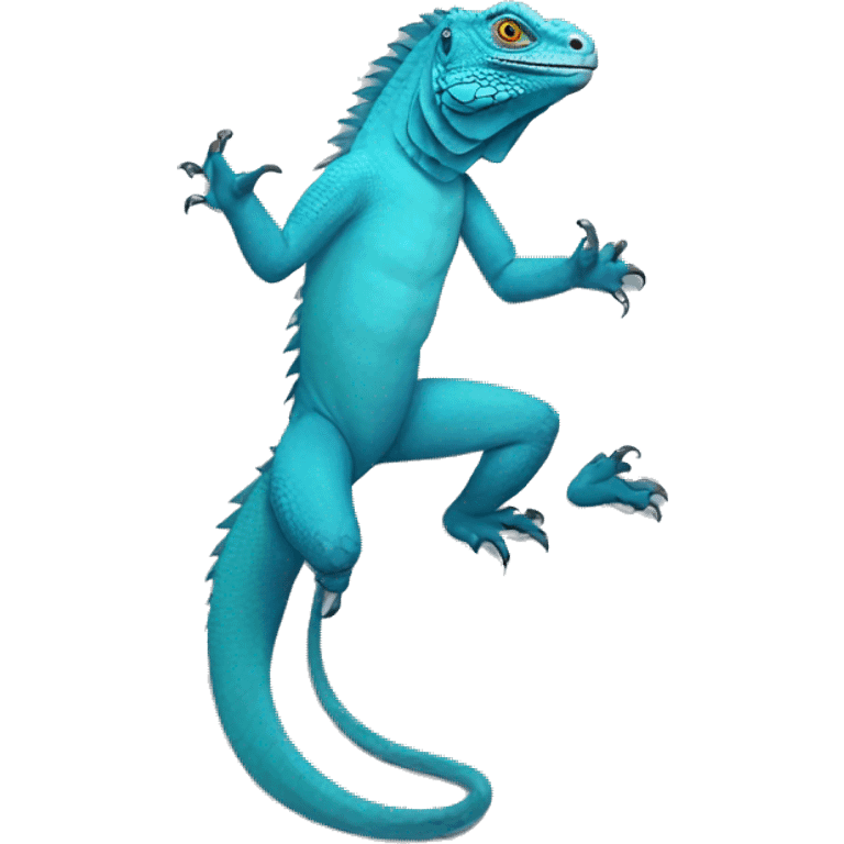 full body blue iguana  emoji