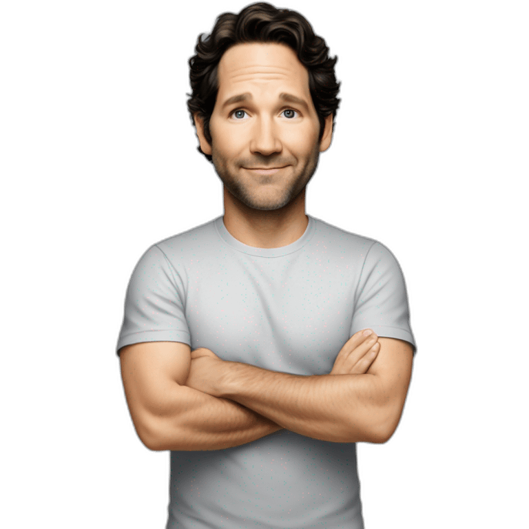 actor Paul Rudd wearing t-shirt emoji