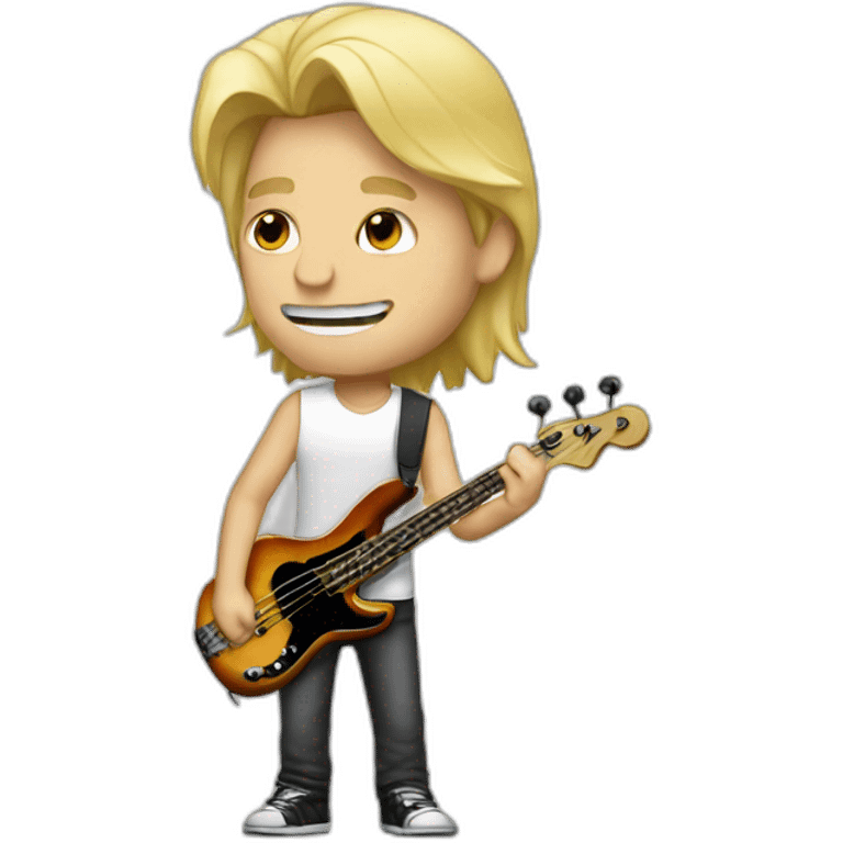 tall blonde male bass player emoji