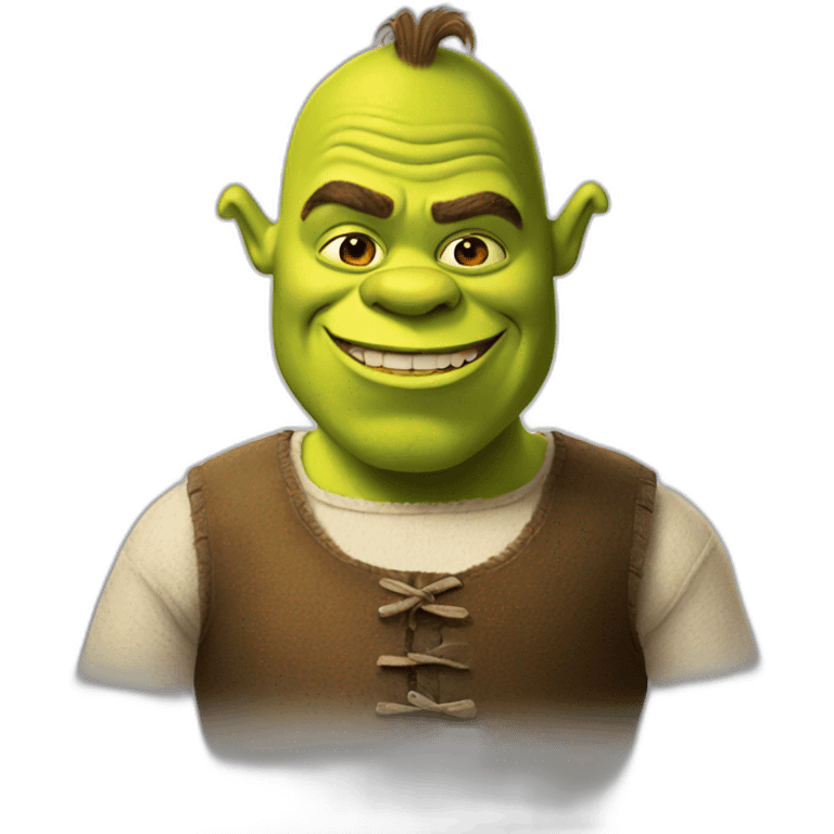 Shrek with a big head emoji