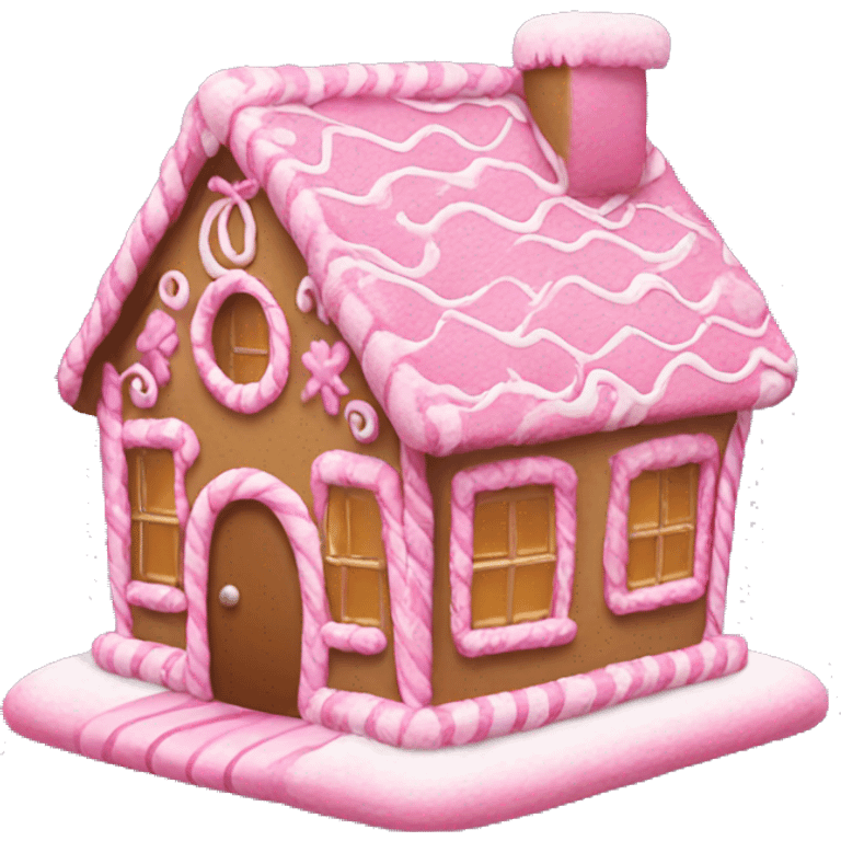 Pink gingerbread house emoji