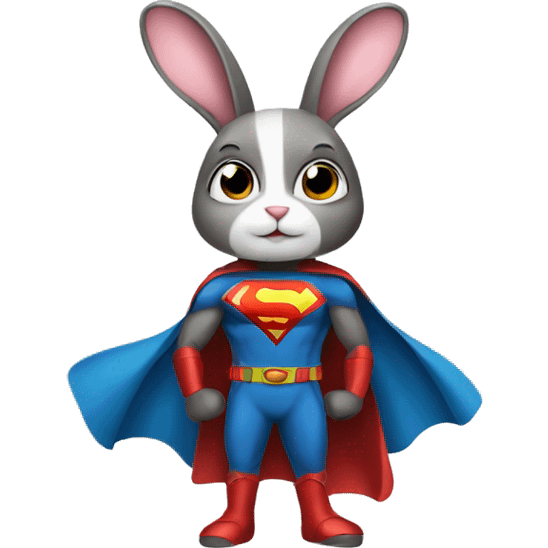 Rabbit dressed as super hero emoji