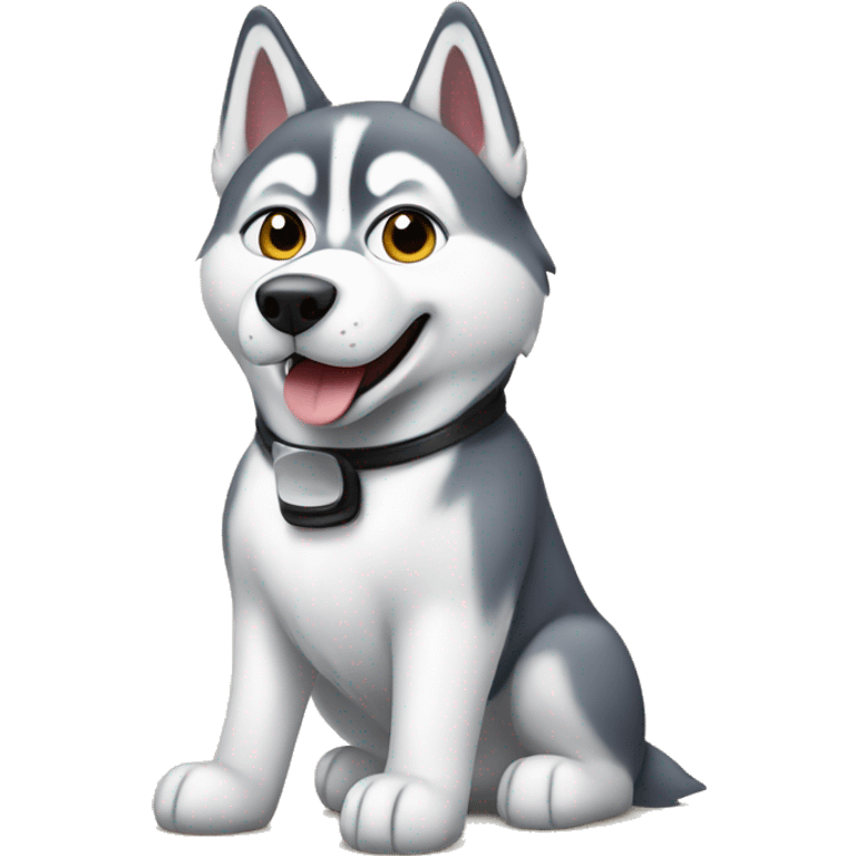 A Siberian husky as a top chef in a restaurant  emoji