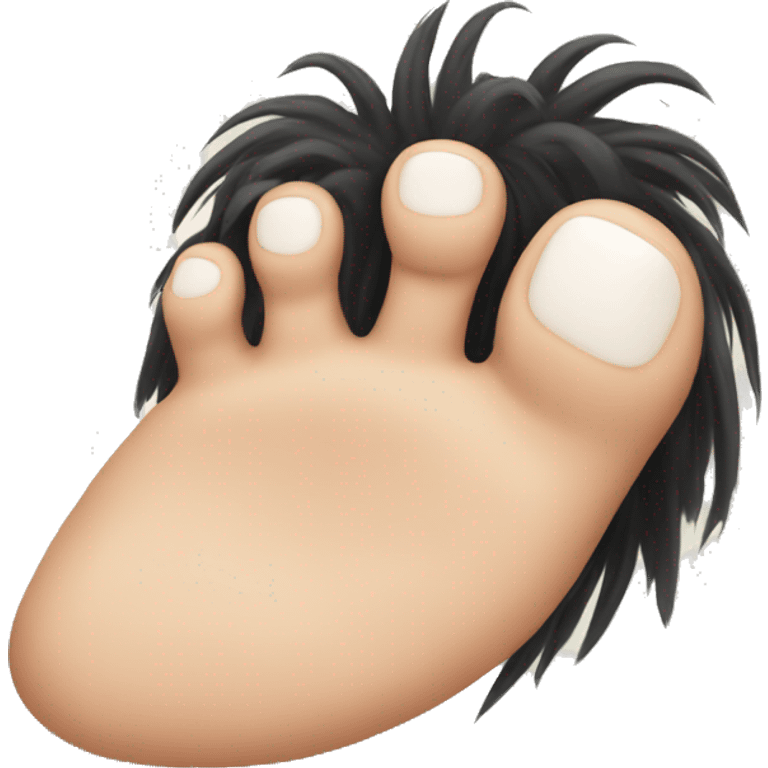 big toe with long hairs  emoji