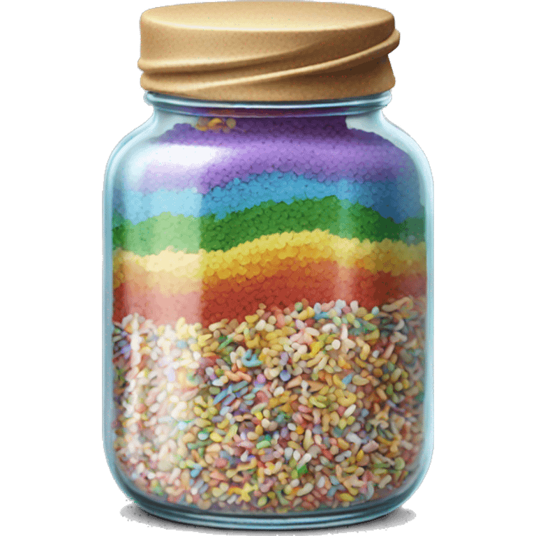 Rainbow Sprinkles in a jar emoji