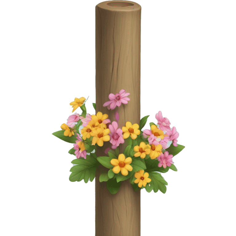 Pole with flowers emoji