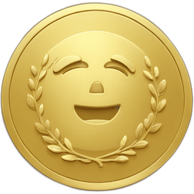 square golden coin with laurel emboss emoji