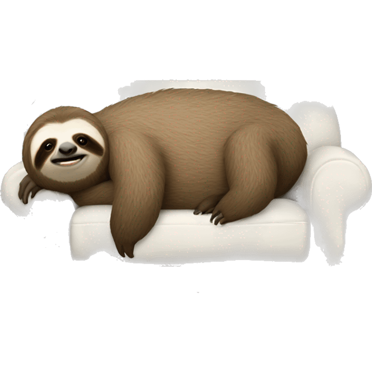 The sloth is lying on the sofa emoji