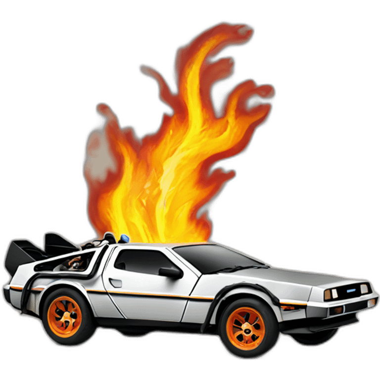 Delorian with fire emoji