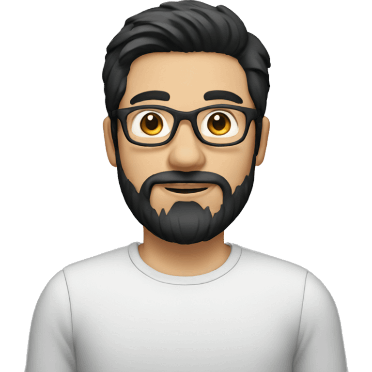 specs guy with black hair and beard emoji