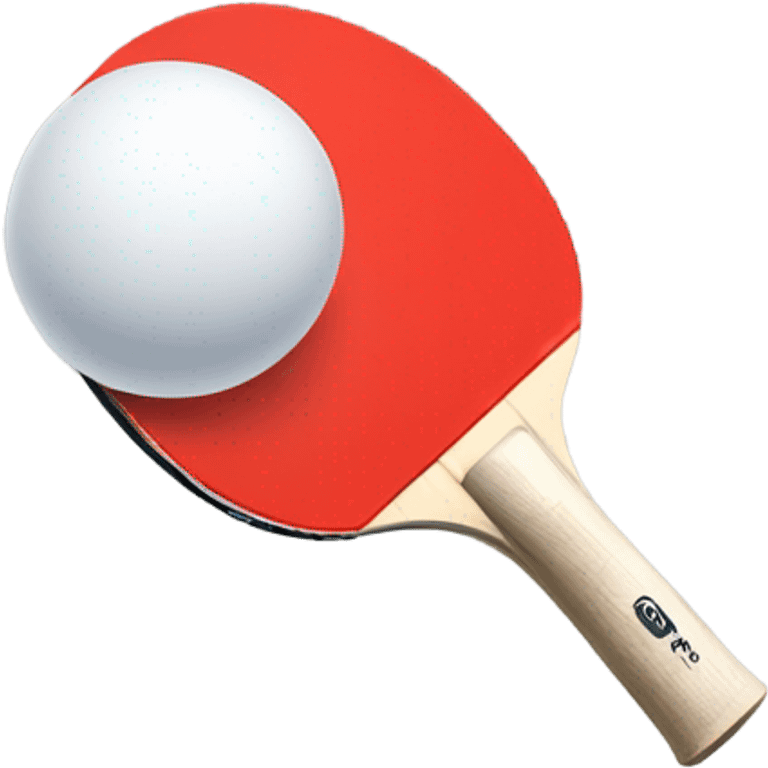 red table tennis bat and white ball emoji