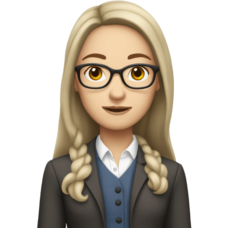 brunette long hair white skin english teacher emoji