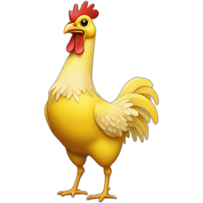 yellow cartoon chicken standing on 2 legs emoji