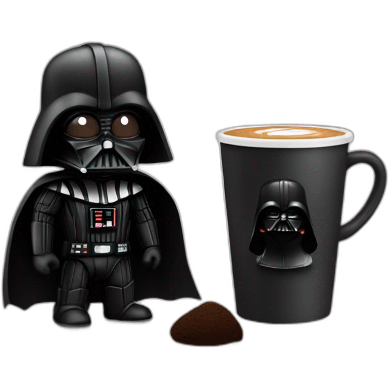 Dark Vader with coffe emoji