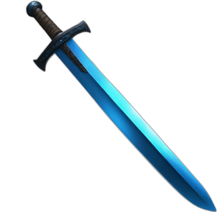 big blue sword with black handle emoji