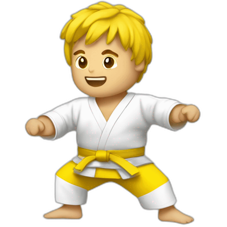 Judo cinturon amarillo emoji