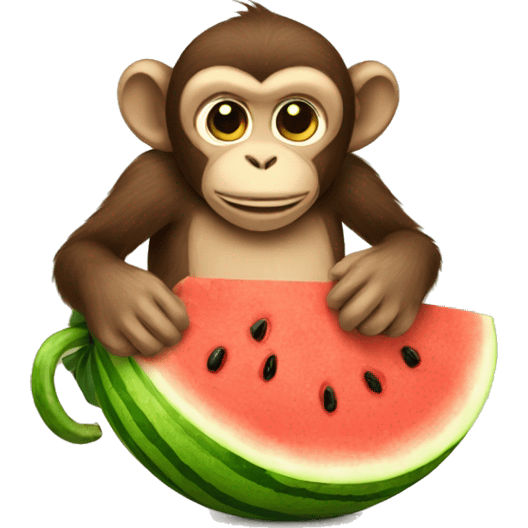 Monkey eating watermelon emoji