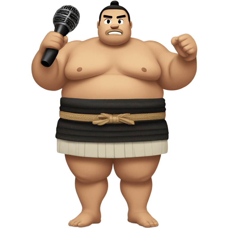 Sumo wrestler microphone emoji